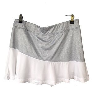GRAND SLAM Tennis Essential Gray & White Skorts With Tennis Ball Pocket L/G